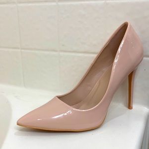 Nude Patent Wide Fit Pumps